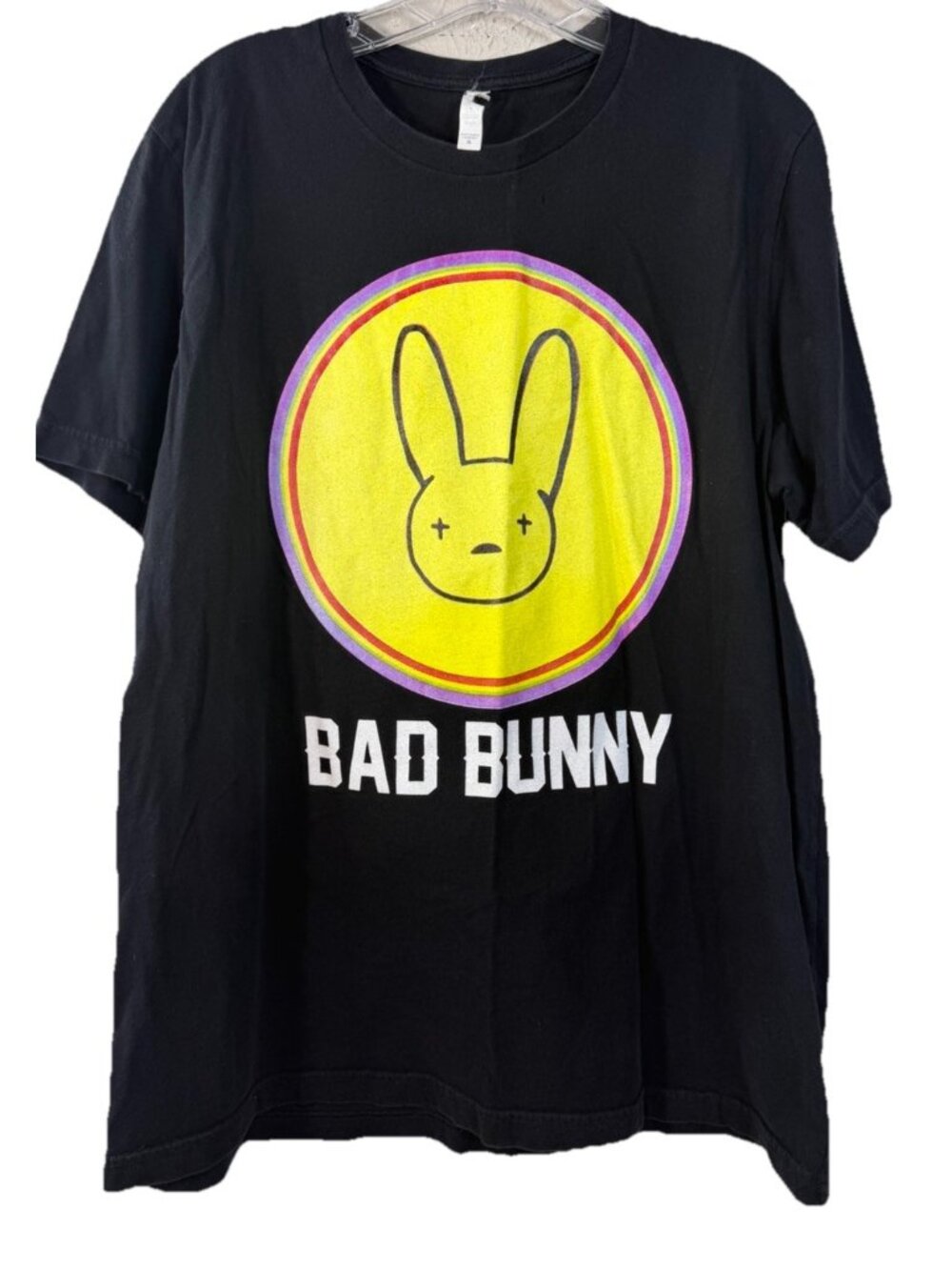 2018 Bad Bunny XL Unisex La Nueva Religion Tour T-shirt Black Yellow Logo GUC